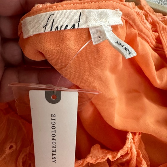 NWT Anthropologie Floreat Maryana Open-shoulder Blouse Orange Size L - Picture 16 of 16